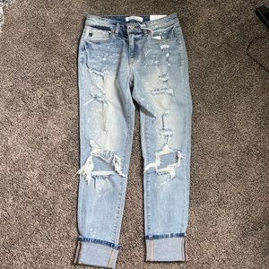Kan Can paint splattered boyfriend jeans size 3/25